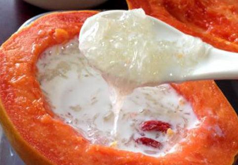 Golden Bird's Nest in Papaya