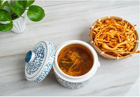 Braised Chicken Soup with Cordyceps & Agaricus Mushrooms