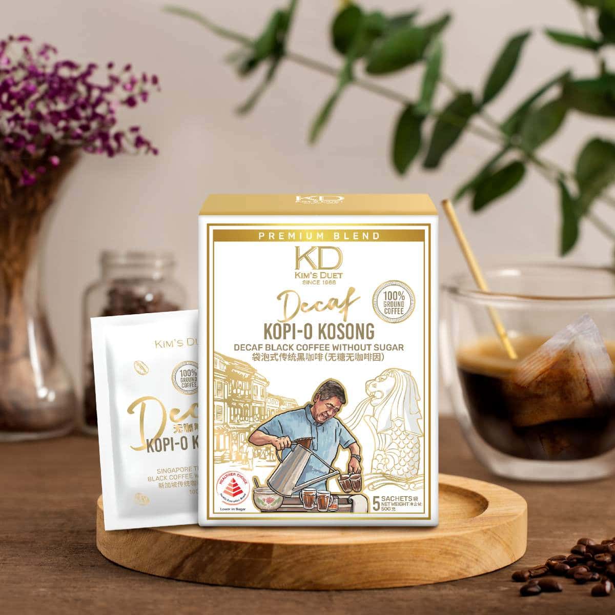 KIM'S DUET Decaf Kopi-O Kosong Box of 5s