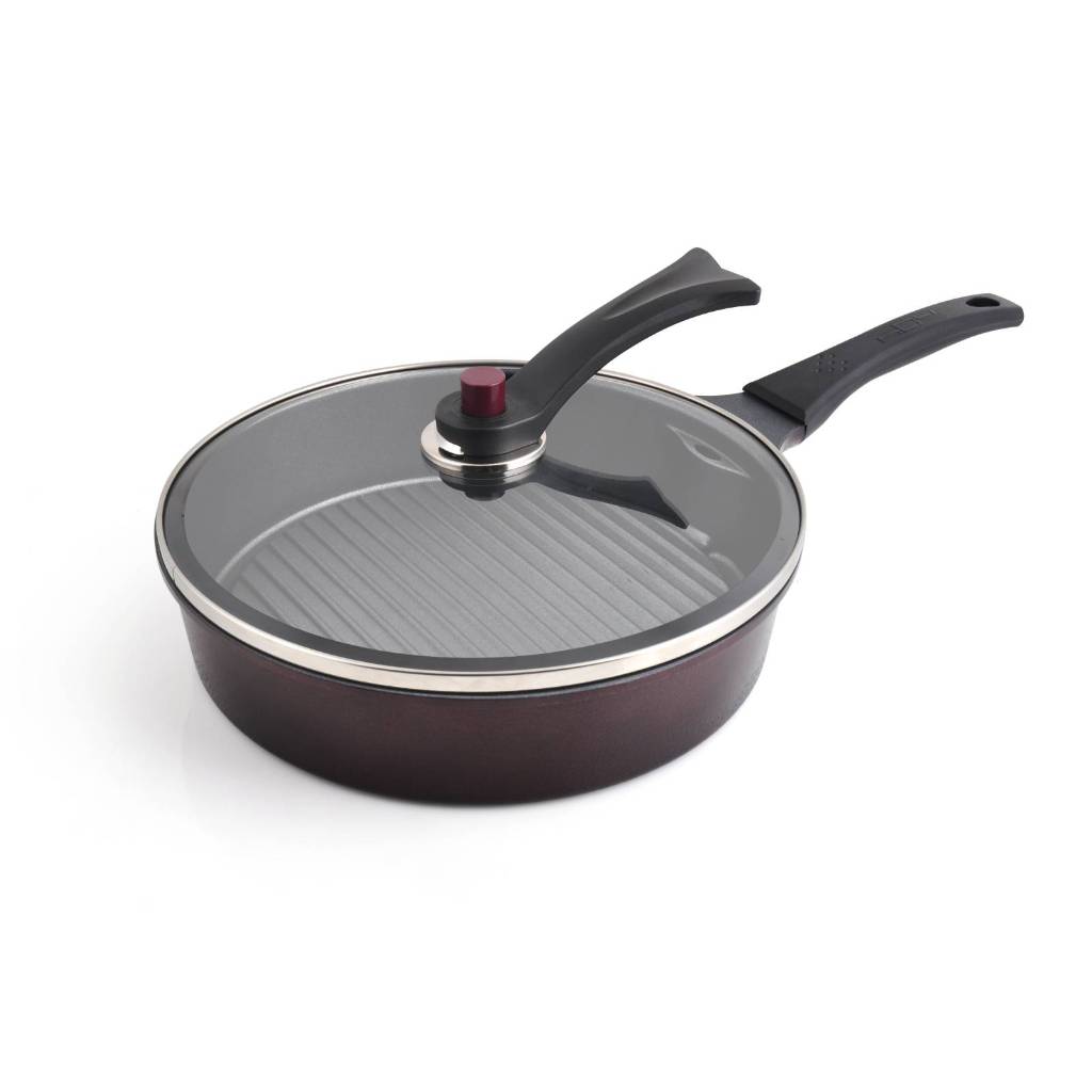 Gourmet Chef Smokeless Grill Pan with Lid