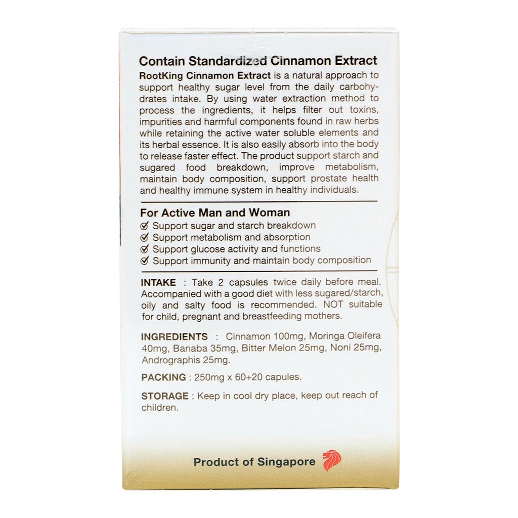 Root King Cinnamon Extract Capsules 80s