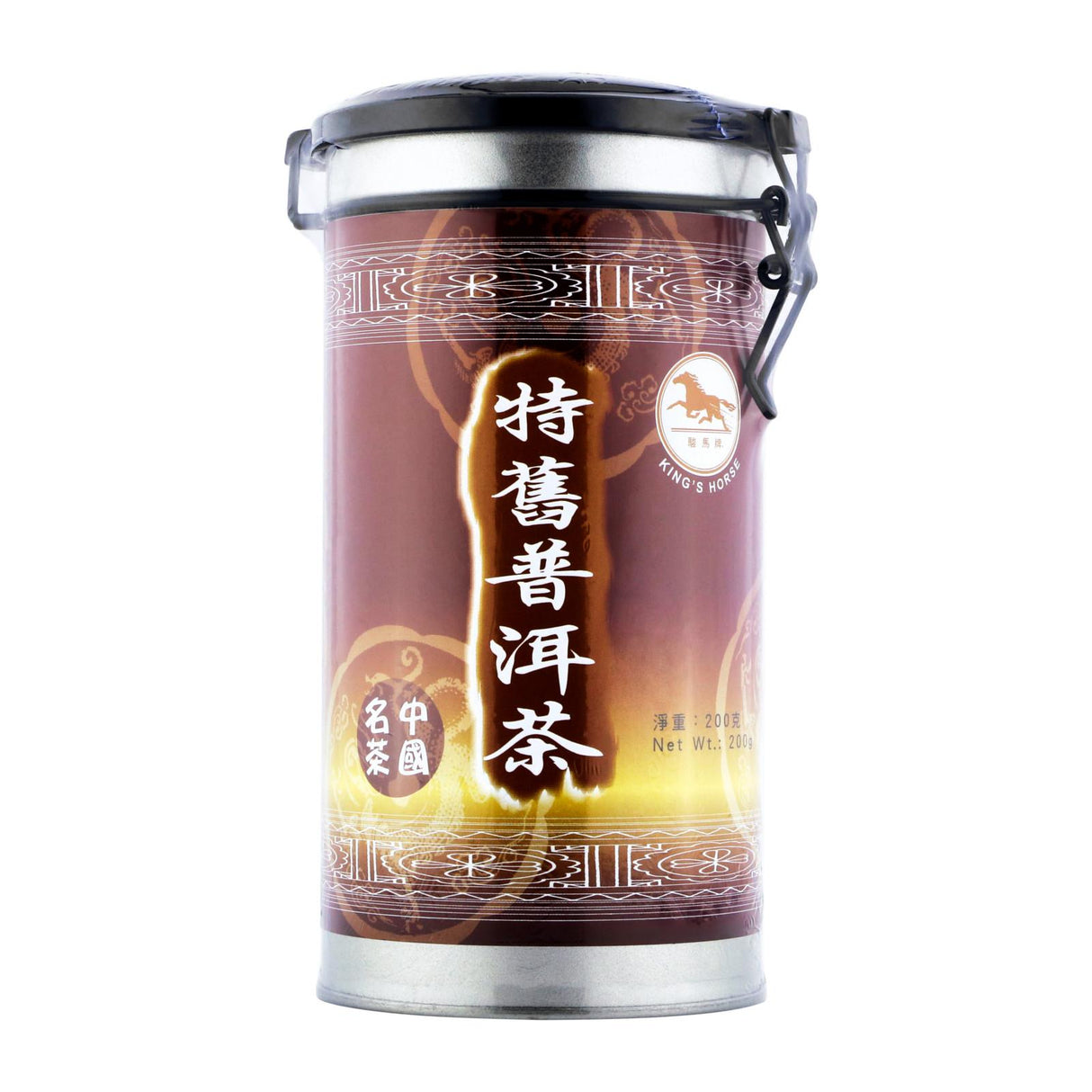 骏马牌特旧普洱茶圆罐