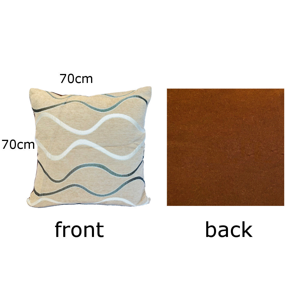 70cmx70cm Cushion Cover Wave （Brown）