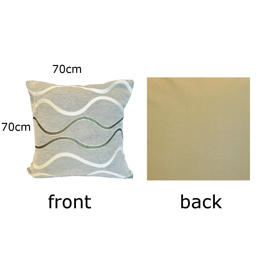 70cmx70cm Cushion Cover Wave （Grey）