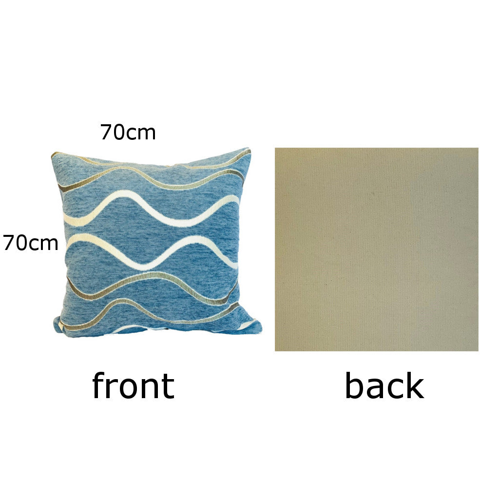 70cmx70cm Cushion Cover Wave （Blue）