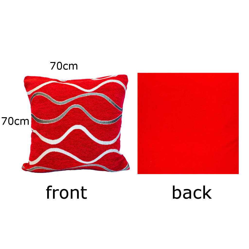 70cmx70cm Cushion Cover Wave （Red）