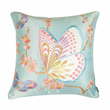 13922-4 18x18 Butterfly Cushion Cover-Bean Green