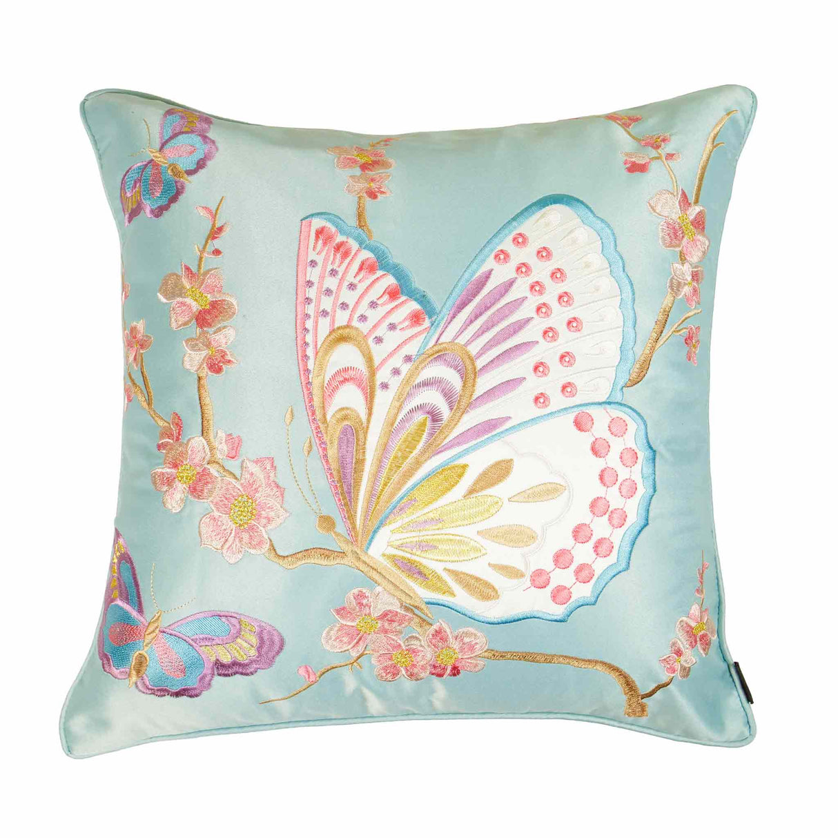 13922-4 18x18 Butterfly Cushion Cover-Bean Green