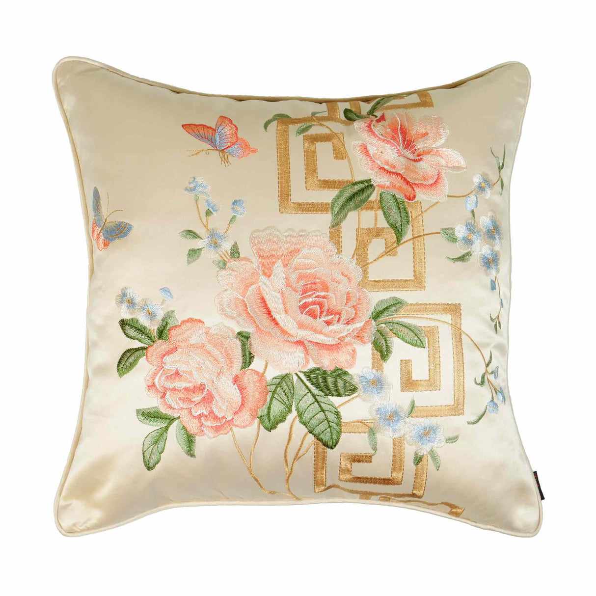 13822-2 18x18 Peony Cushion Cover-Beige