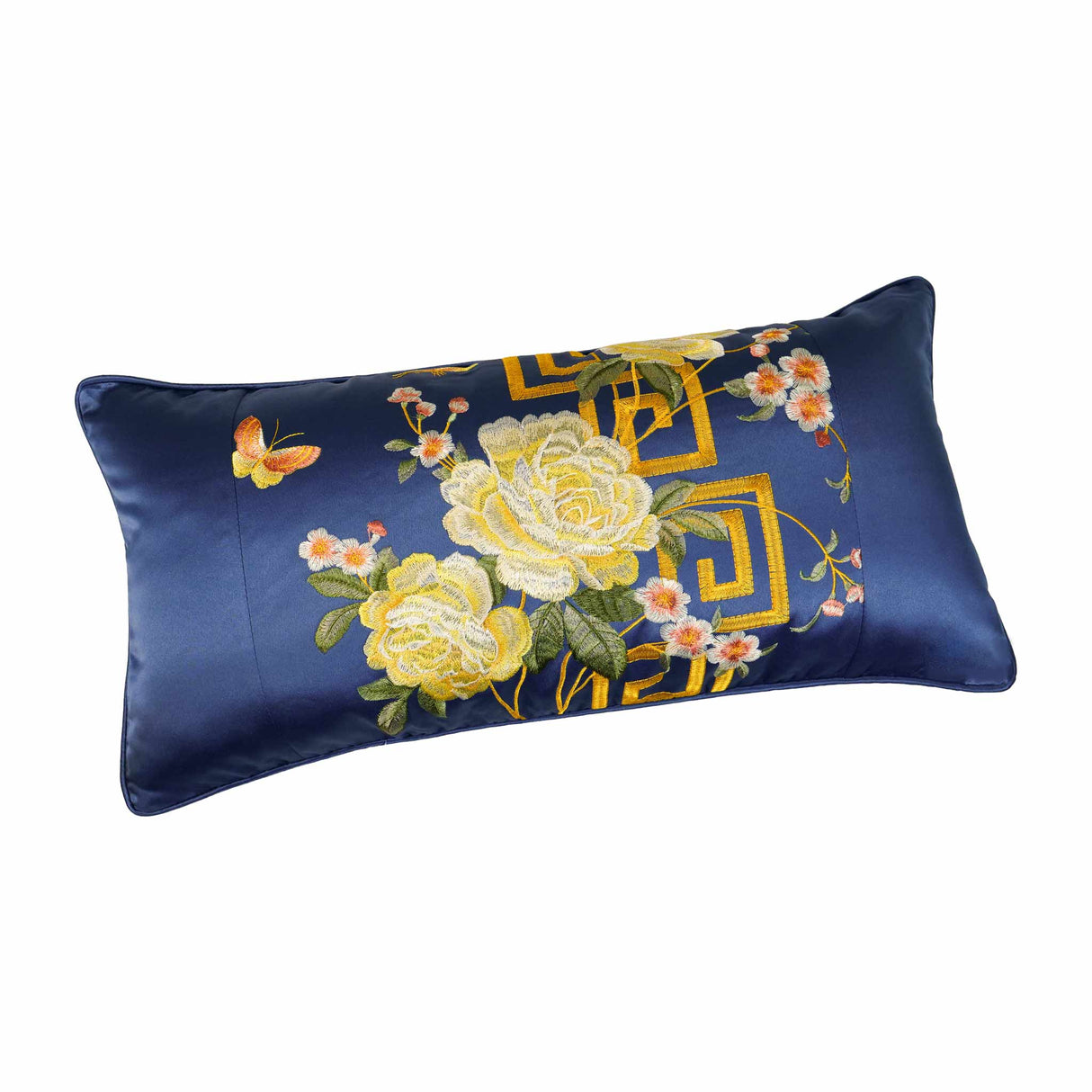 13822-3 12x24 Peony Small Pillow Cover-Dark Blue
