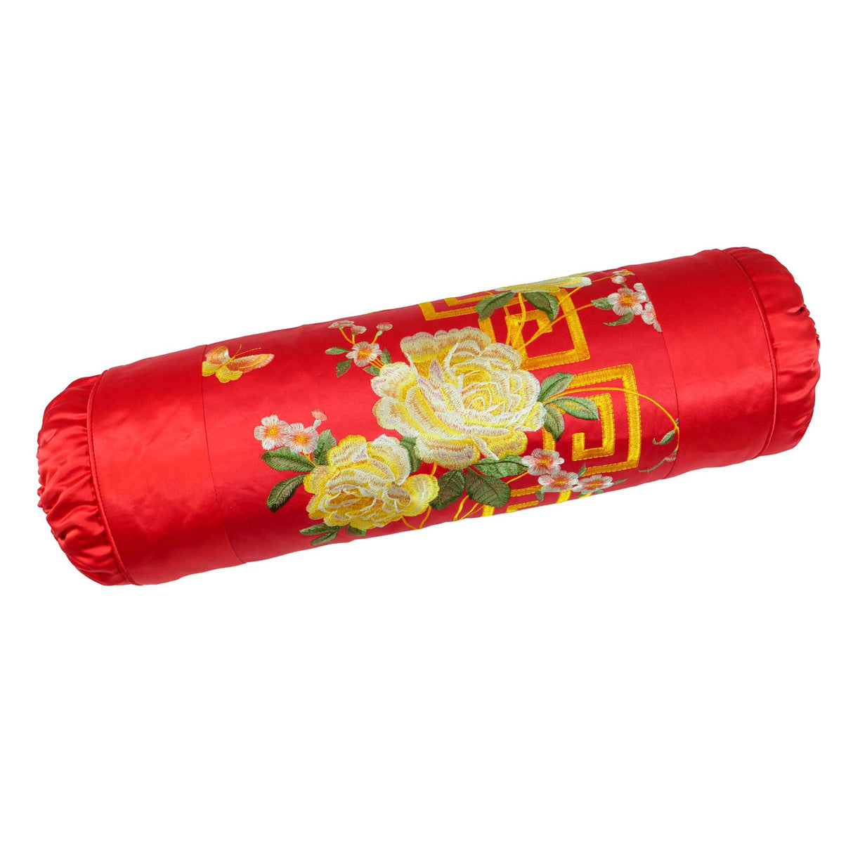 13822-1 23x7 Peony Small Bolster Cover-red