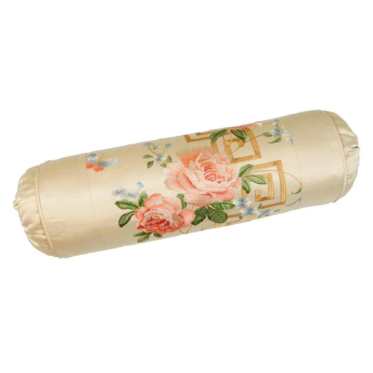 13822-2 23x7 Peony Small Bolster Cover-Beige