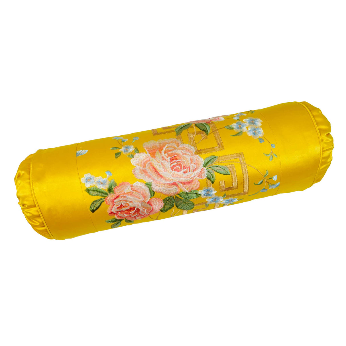 13822-5 23x7 Peony Small Bolster Cover-Gold