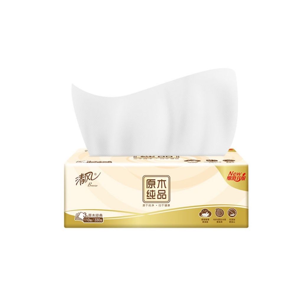 Breeze Pure Series Tissue - 3 Ply/4 Packs