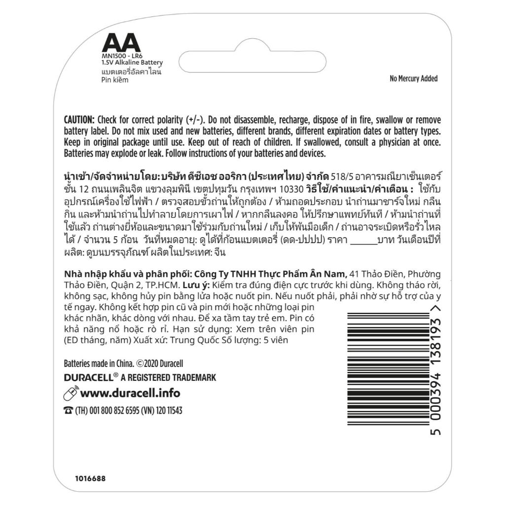 Duracell Alkaline AA 5s